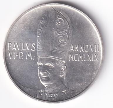 Moneta Stato Della Città del Vaticano Lire 500 PAVLVS VI P. M. ANNO VII MCMLXIX