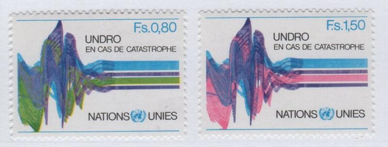 Francobolli Nazioni Unite - ONU Ufficio di Ginevra Anno 1979 UNDRO Soccorsi in caso di calamità