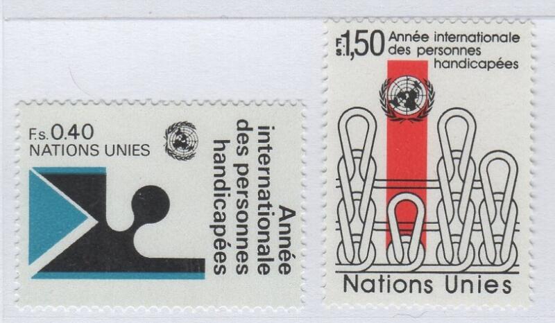 Francobolli Nazioni Unite - ONU Ufficio di Ginevra Anno 1981 Anno internazionale dei minorati