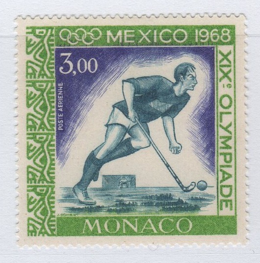Francobollo Monaco Anno 1968 Posta Aerea Giochi Olimpici del Messico
