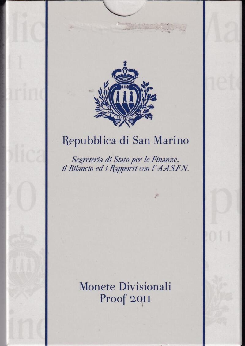 Monete San Marino Anno 2011 Serie divisionale Fondo specchio - Proof