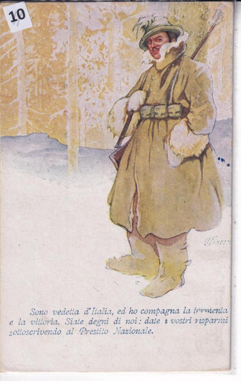 Cartolina d'epoca a soggetto militare Sono la vedetta d'Italia