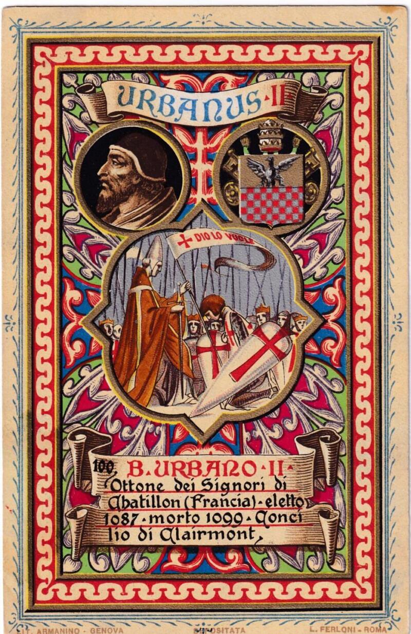 Cartolina d'epoca Serie dedicata a Sua Santità Papa Pio X e da Lui Benedetta Roma ottobre 1903 - 100 Urbano II