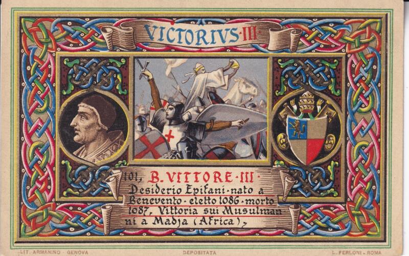 Cartolina d'epoca Serie dedicata a Sua Santità Papa Pio X e da Lui Benedetta Roma ottobre 1903 - 101 Vittore III