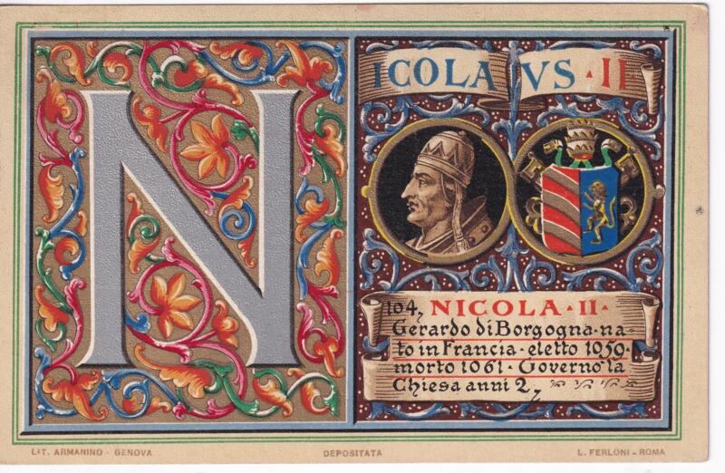 Cartolina d'epoca Serie dedicata a Sua Santità Papa Pio X e da Lui Benedetta Roma ottobre 1903 - 104 Nicola II