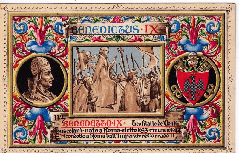 Cartolina d'epoca Serie dedicata a Sua Santità Papa Pio X e da Lui Benedetta Roma ottobre 1903 - 112 Benedetto IX