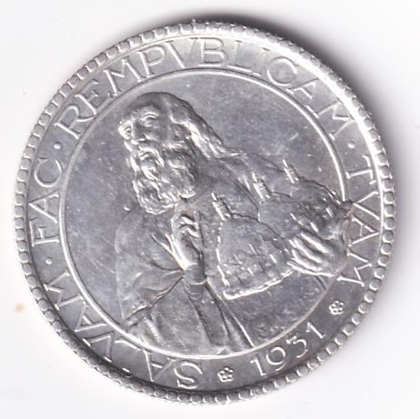 Moneta REPUBBLICA DI S. MARINO L. 20 - SALVAM. FAC. REMPUBLICAM. TUAM. 1931