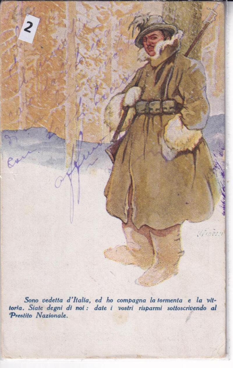 Cartolina d'epoca a soggetto militare La Vedetta