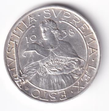 Moneta IUSTITIA. SUPREMA. LEX. ESTO 1938 - REPUBBLICA. DI. S. MARINO LIRE 10 R.