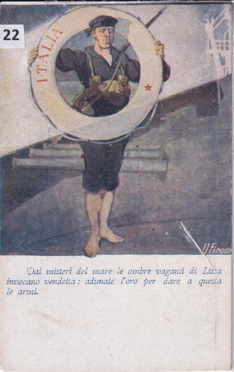 Cartolina d'epoca a soggetto militare Dai misteri del mare