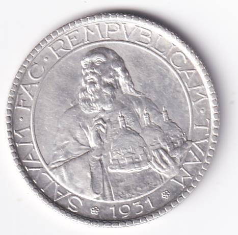 Moneta REPUBBLICA DI S. MARINO L. 20 - SALVAM. FAC. REMPUBLICAM. TUAM. 1931