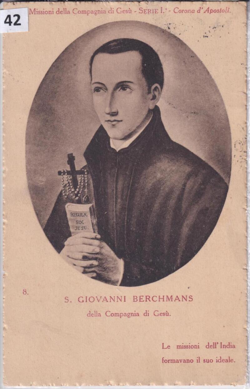 Cartolina d'epoca a soggetto militare S. Giovanni Berchmans della Compagnia di Gesù