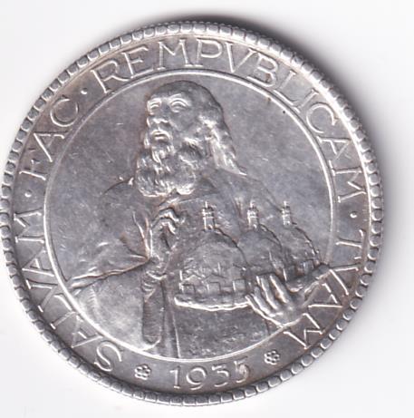 Moneta REPUBBLICA DI S. MARINO L. 20 - SALVAM. FAC. REMPUBLICAM. TUAM. 1935