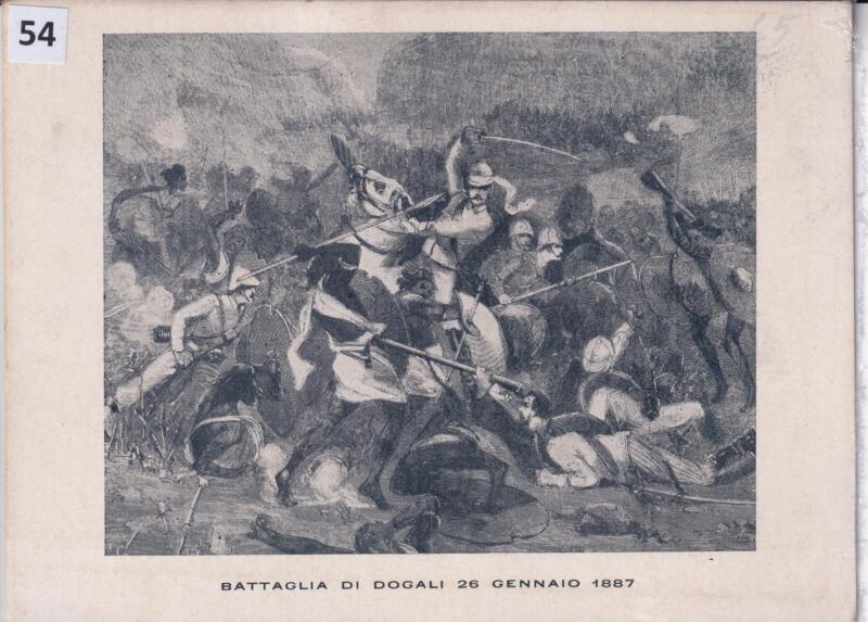 Cartolina d'epoca a soggetto militare Battaglia di Dogali 26 gennaio 1887