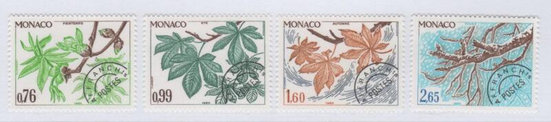 Francobolli per stampati Monaco Anno 1980 Le quattro stagioni Preobliterati