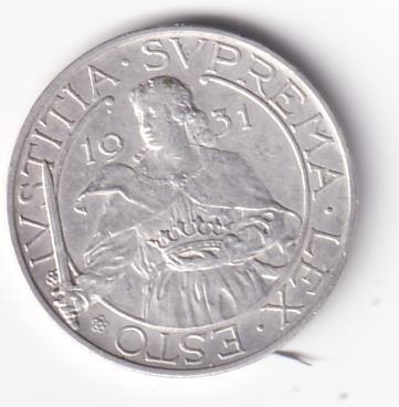 Moneta IUSTITIA. SUPREMA. LEX. ESTO 1931 - REPUBBLICA. DI. S. MARINO LIRE 10 R.