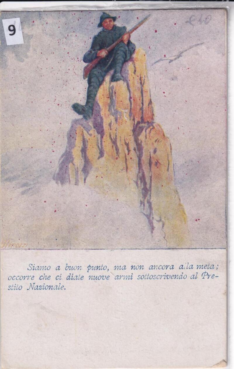 Cartolina d'epoca a soggetto militare Siamo a buon punto