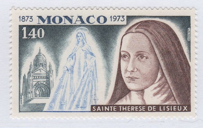 Francobollo Monaco Anno 1973 Centenario della nascita di Santa Teresa del Bambino Gesù