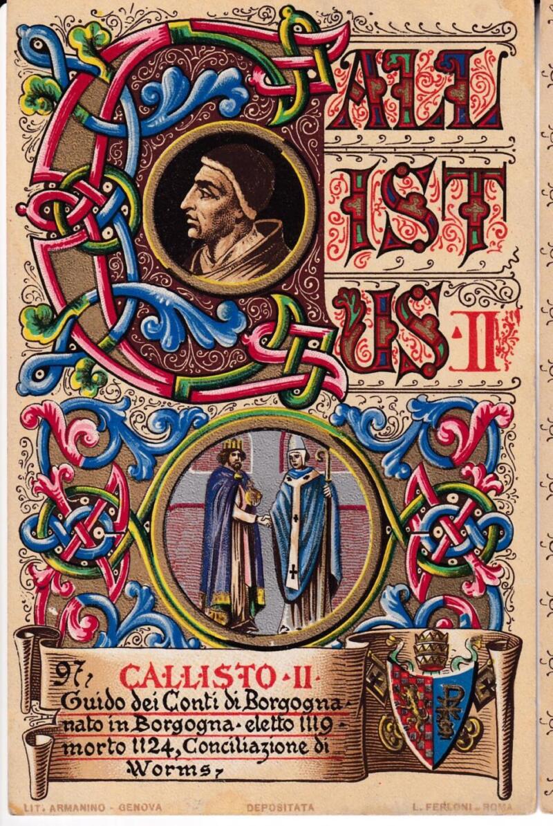 Cartolina d'epoca Serie dedicata a Sua Santità Papa Pio X e da Lui Benedetta Roma ottobre 1903 - 97 Callisto II